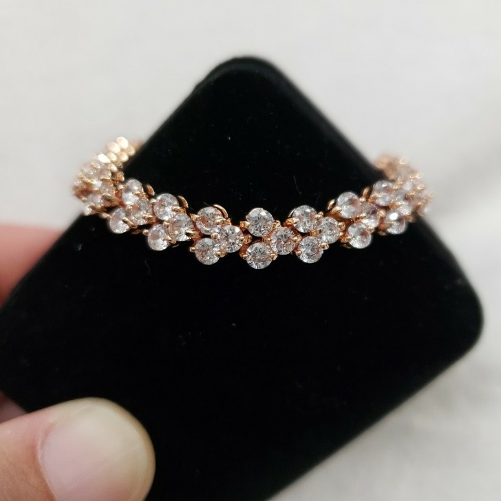 Swarovski Crystal Rose Gold Bridal Bracelet